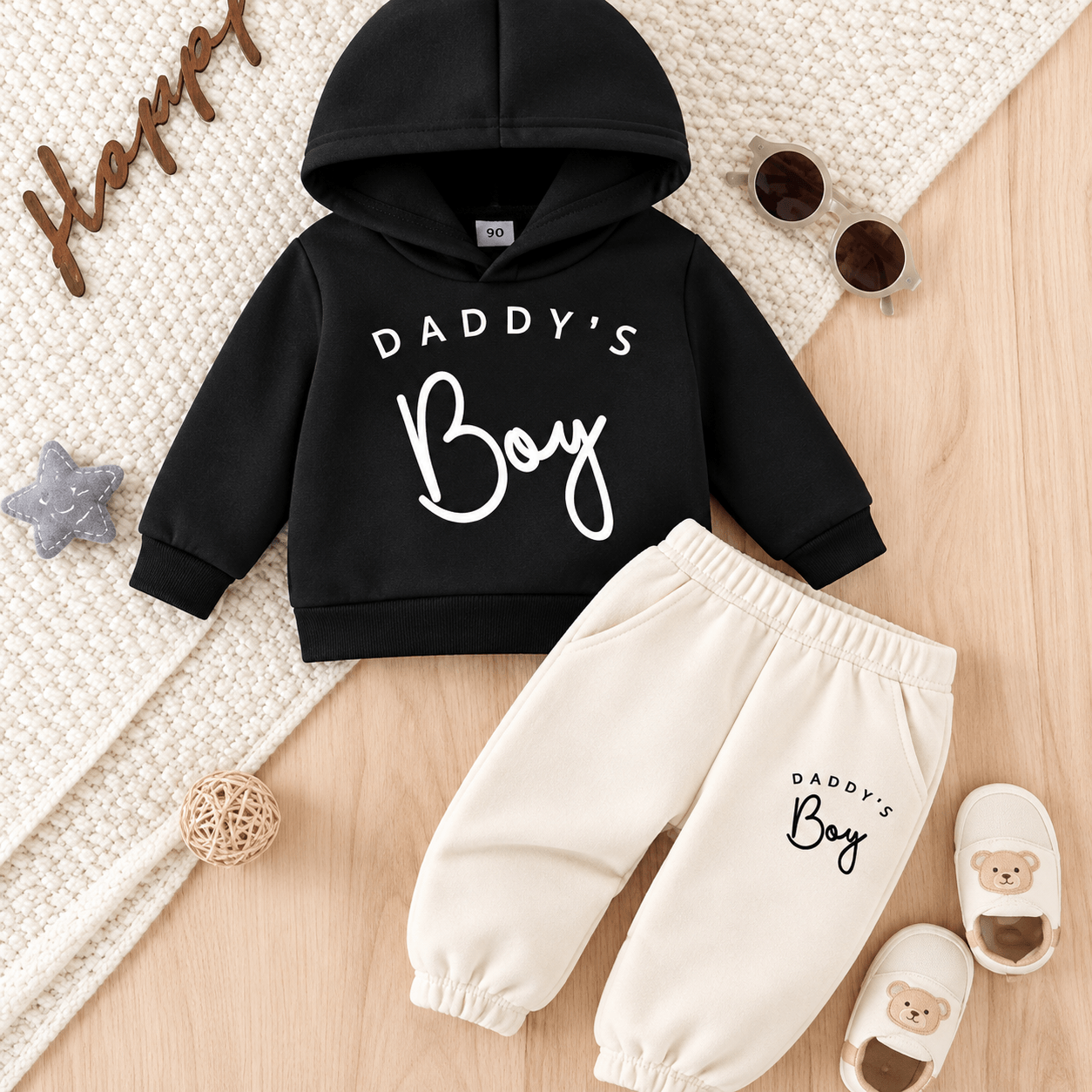 Baby Boys Premium Black Hoodie & Pant Set