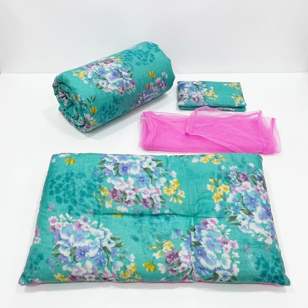 Turquoise Floral Premium Beby Bedding Set