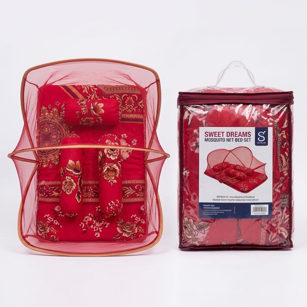 Beby Red Printed Premium Bedding Set