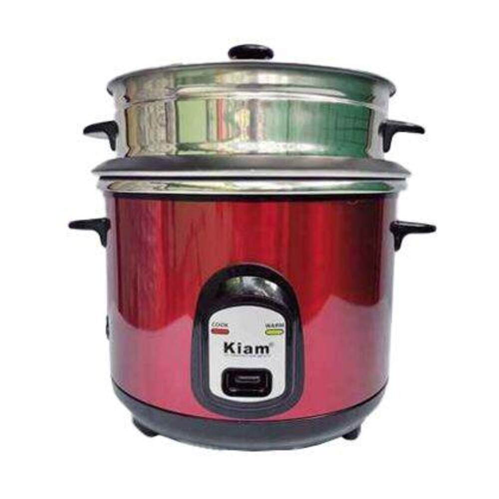 Kiam 8704 Stainless Steel Non-Stick Double Pot Rice Cooker - 2.8 Liter