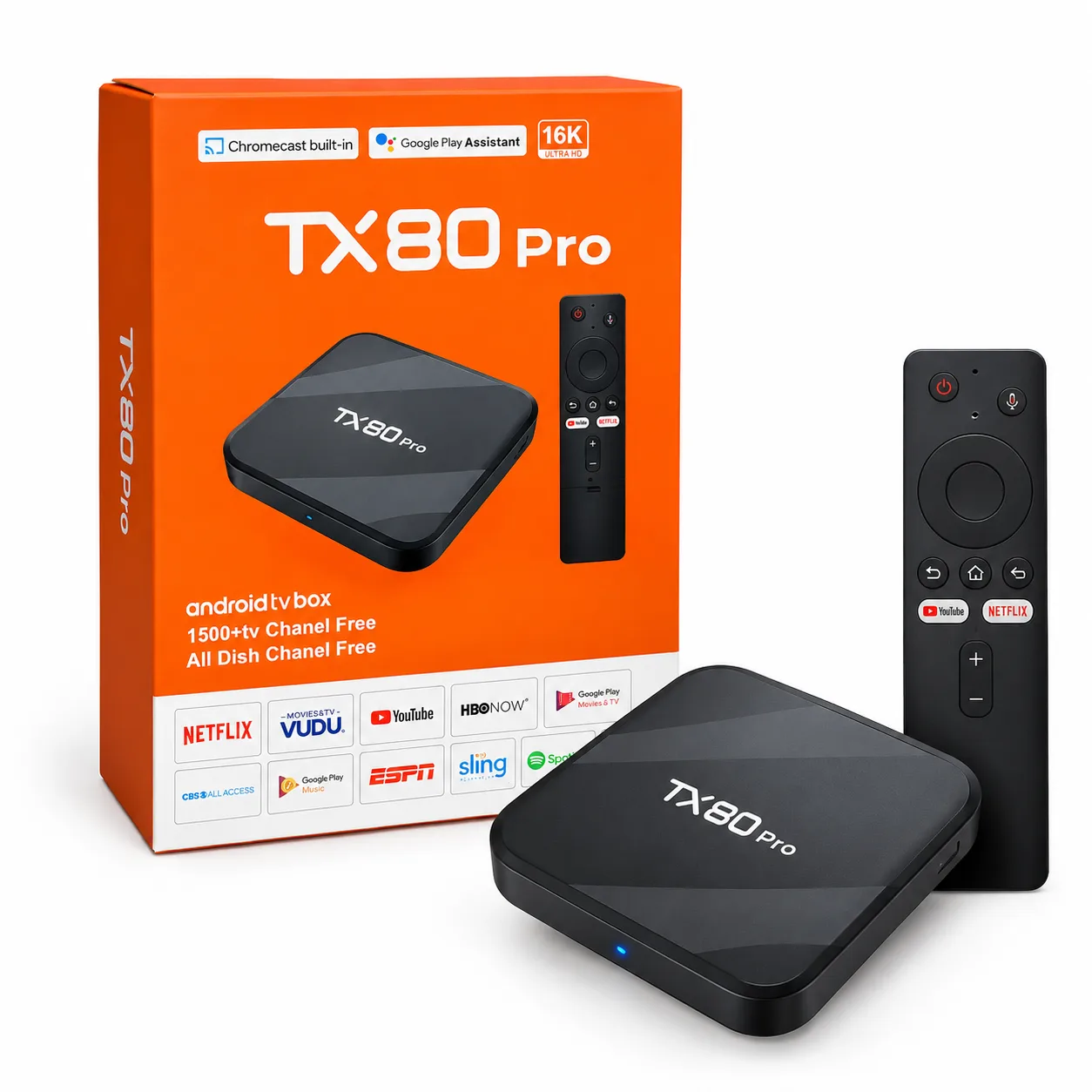 TX80 Pro Android TV Box | Smart TV Upgrade Box with Voice Remote
